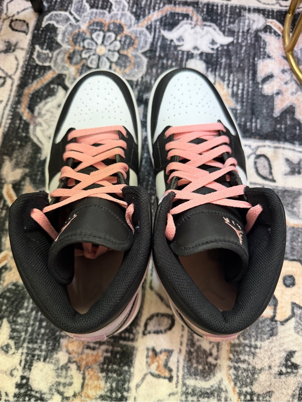Nike Air Jordan 1 Mid SE Zen Master Black Bleach Coral Sneakers Men Size 10 - Picture 5 of 11
